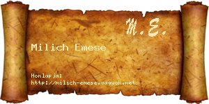 Milich Emese névjegykártya