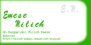 emese milich business card
